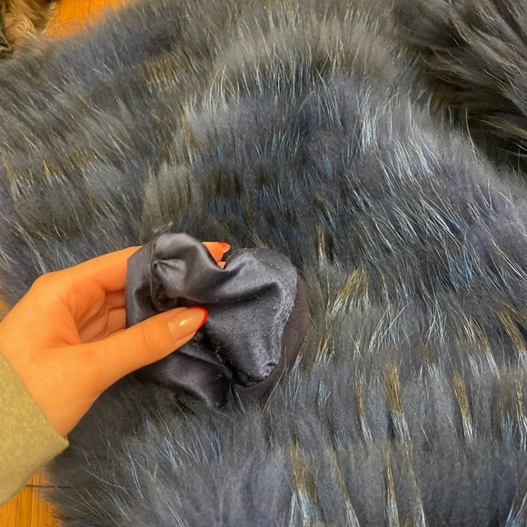 🔥SEND OFFERS🔥 BLUE reversible real fur and leather long vest​​ - Picture 5 of 10